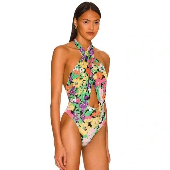 New AFRM Rosa Bodysuit in Neon Garden - Picture 2 of 10